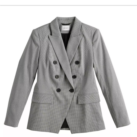 Nine West Double-Breasted Blazer Black and White - Picture 1 of 5